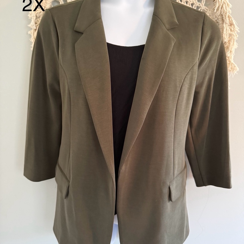 Skies Are Blue Olive Women's Blazer